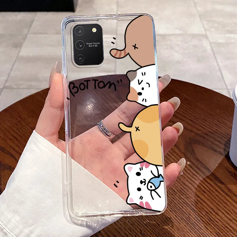 Casing For Samsung S10 Lite Case G770F Aesthetic Cute Cat Fashion Transparent Back Cover For Samsung Galaxy S10 Lite Phone Case