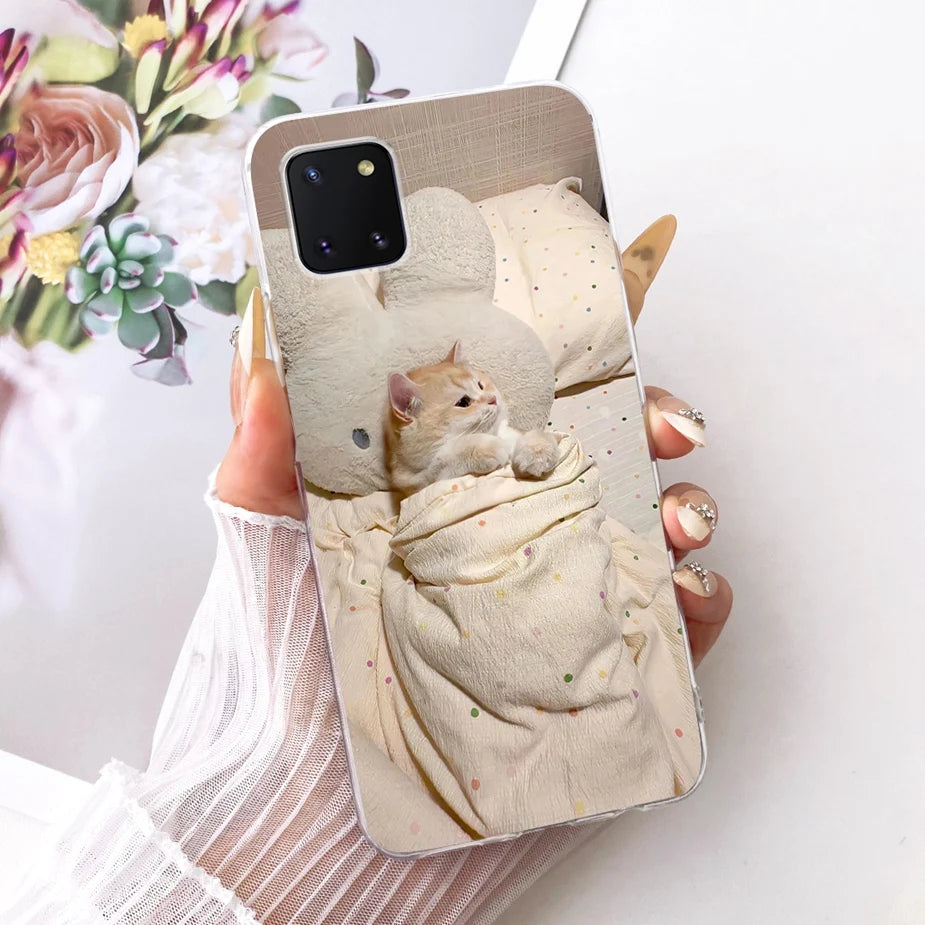 For Samsung Galaxy Note 10 Lite Case SM-N770F Luxury Flowers Painted Cover Soft Silicone Case For Samsung S10 Lite SM-G770F Bags