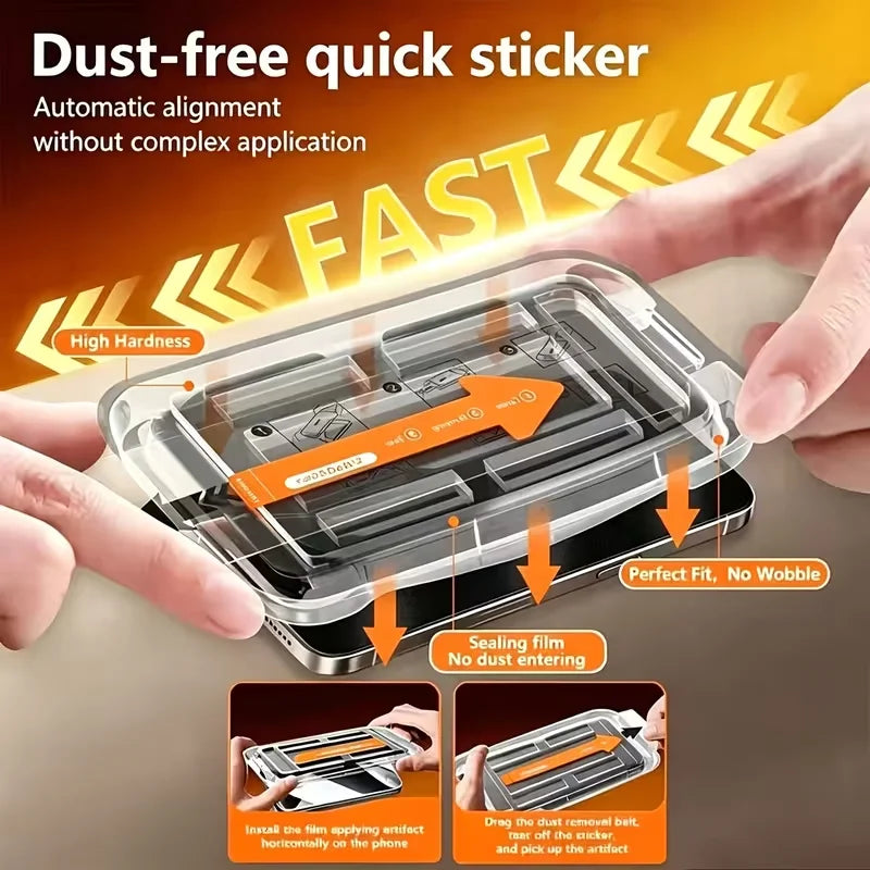 3-Pack Dust-Free Design Privacy Tempered Glass Screen Protector for Iphone 18 Pro Max/18 Pro/17 Pro Max/17 Pro/17/16 /15/14/13/12/11, with Installation Kit Auto-Alignment Kit Anti-Fall, Anti-Scratch, One-Click Dust-Free Insta