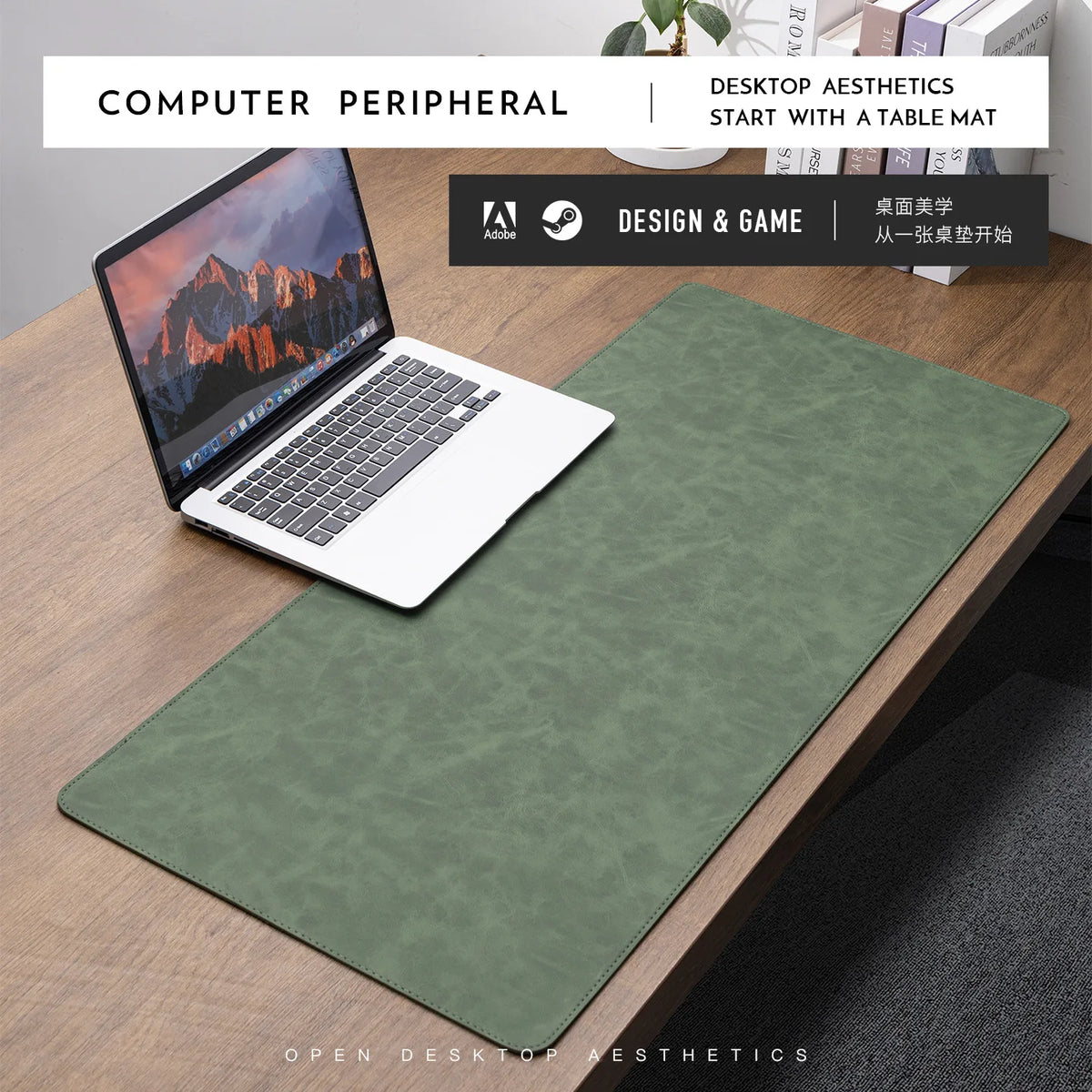 Crazy Horse Texture Pu Mousepad Portable Mouse Pad Large Gaming Waterproof Non-slip Suede Desk Mat Computer Keyboard Desk Pad