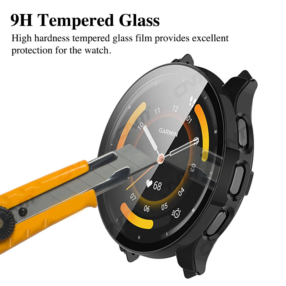 Glass+Case for Garmin Venu 4 3 3S Tempered Glass Screen Protector & Hard PC Protective Bumper for Venu3 Shell Accessories