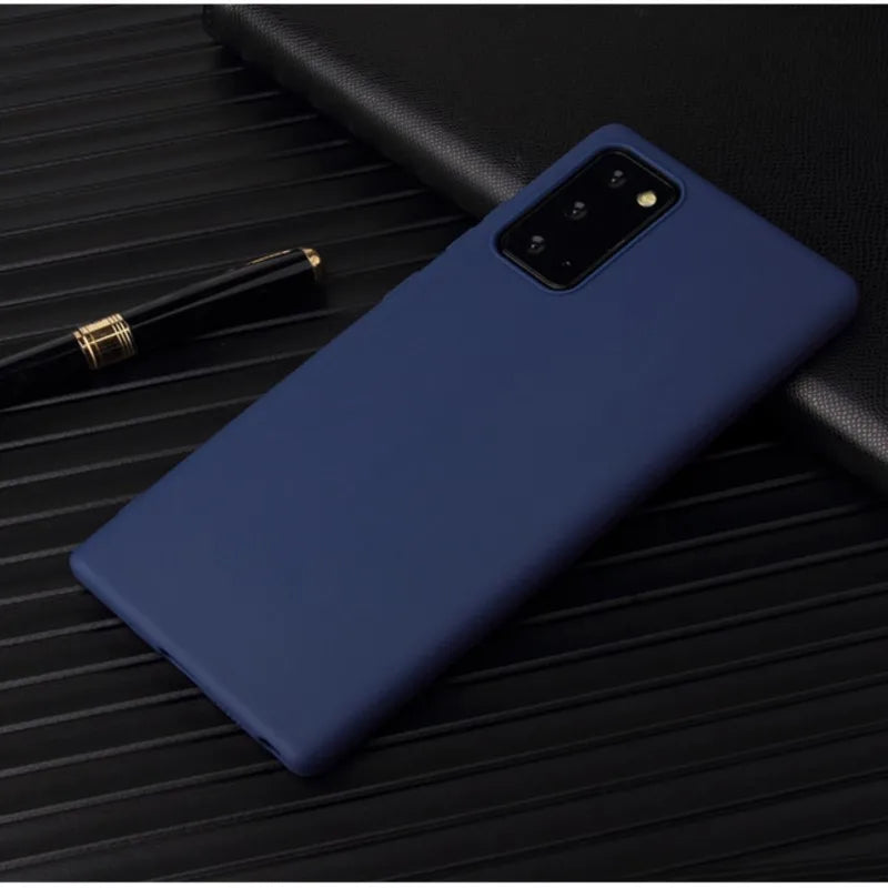 For Samsung Galaxy S20 S20 Ultra S9 S10 lite S10e Note 8 9 10 Plus A10 A20 A50 A70 M10 M20 Solid Color Silicone Cover Case