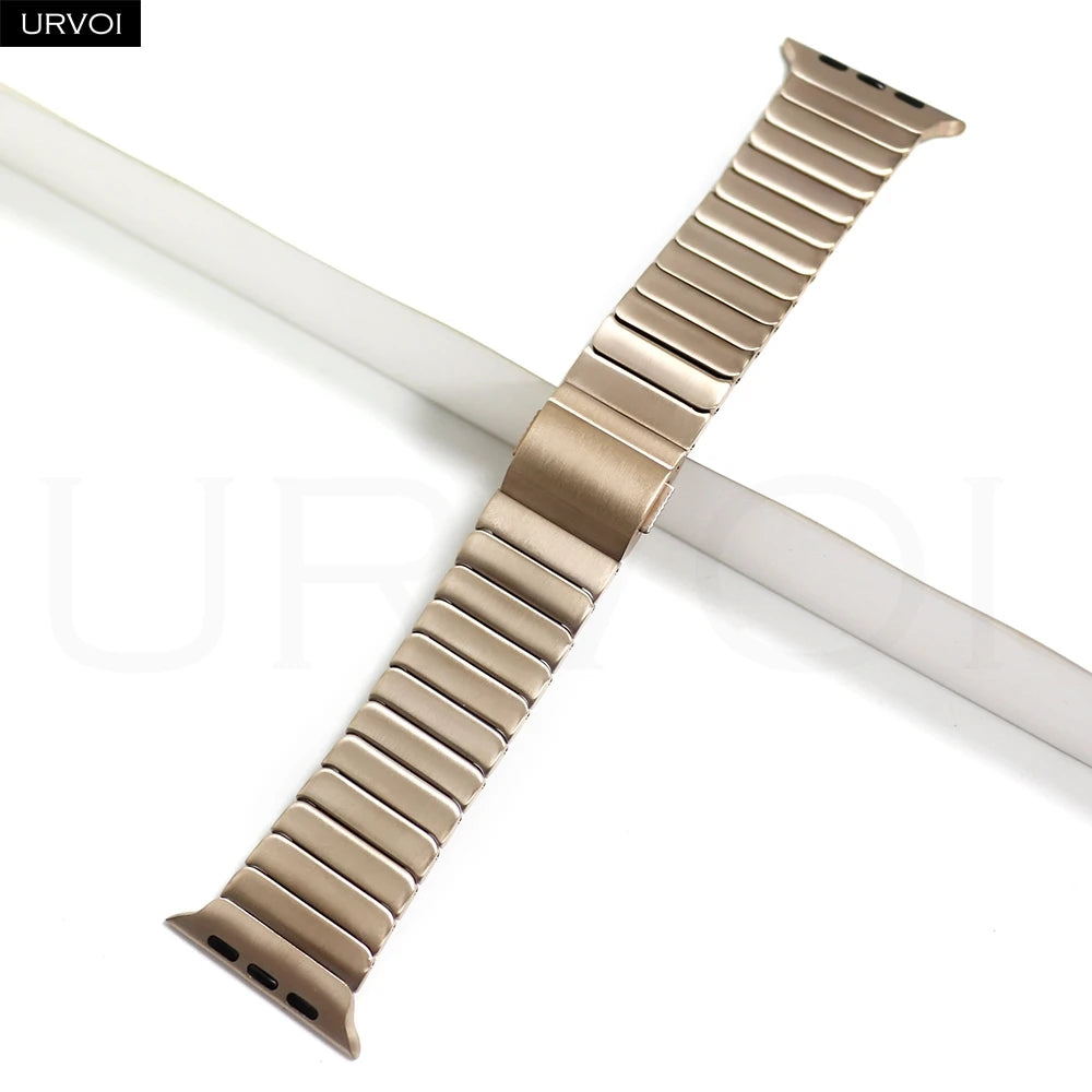 URVOI Titanium link bracelet for Apple Watch Ultra 3 2 Series 11 10 9 8 7 SE magnetic buckle strap wristband 45 49mm