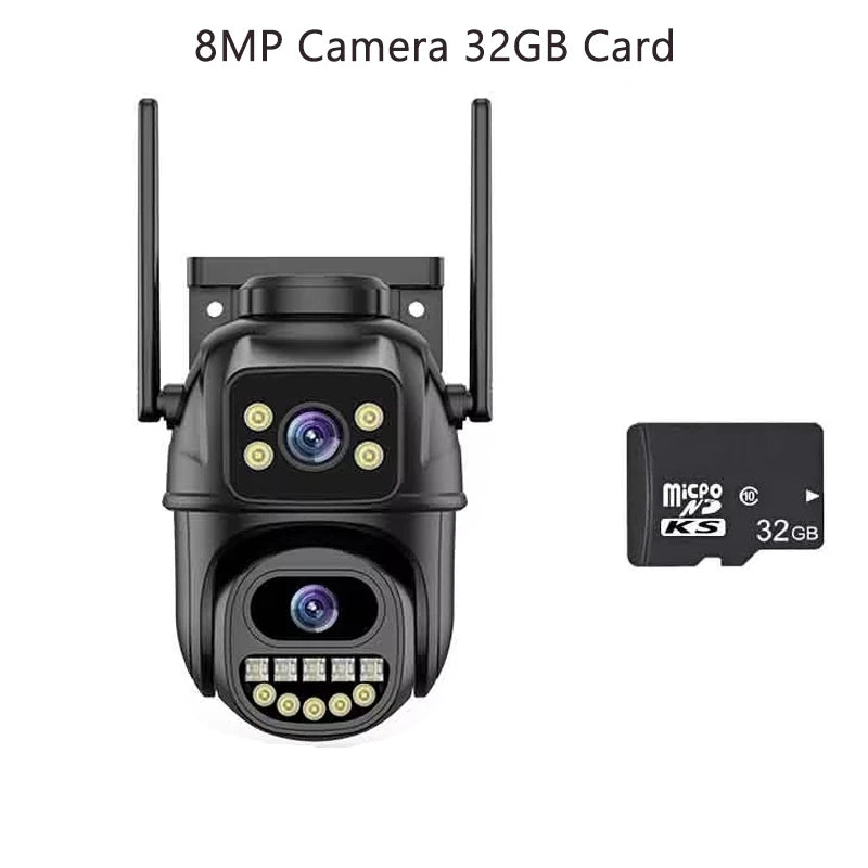 12MP PTZ Wifi Camera IP 8X Digital Zoom Outdoor Dual Screen Color Night Vision 8MP CCTV Video Surveillance Camera Wireless ICSee