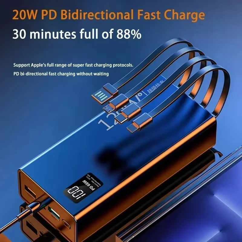 VIVO 4 in 1 Power Bank 120W 500000mAh High Capacity With Cables Super Fast Charging Portable Charger For iPhone Samsung 2026