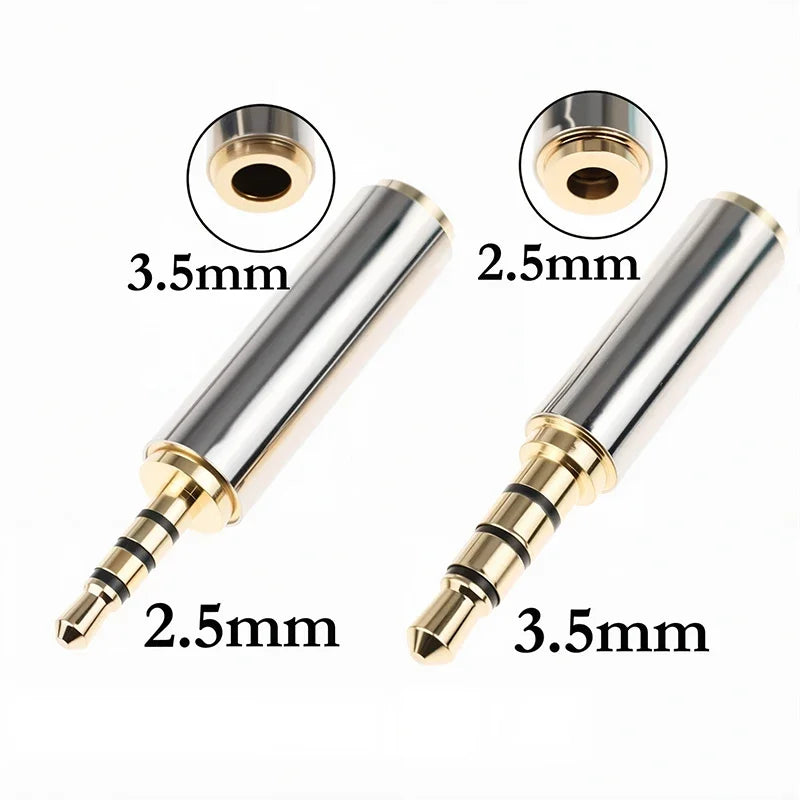 2/4/10pcs 3.5mm To 2.5mm Audio Adapter for Cable Stereo Headphone Headset Mic 2.5mm Male To 3.5mm Female Plug Connector