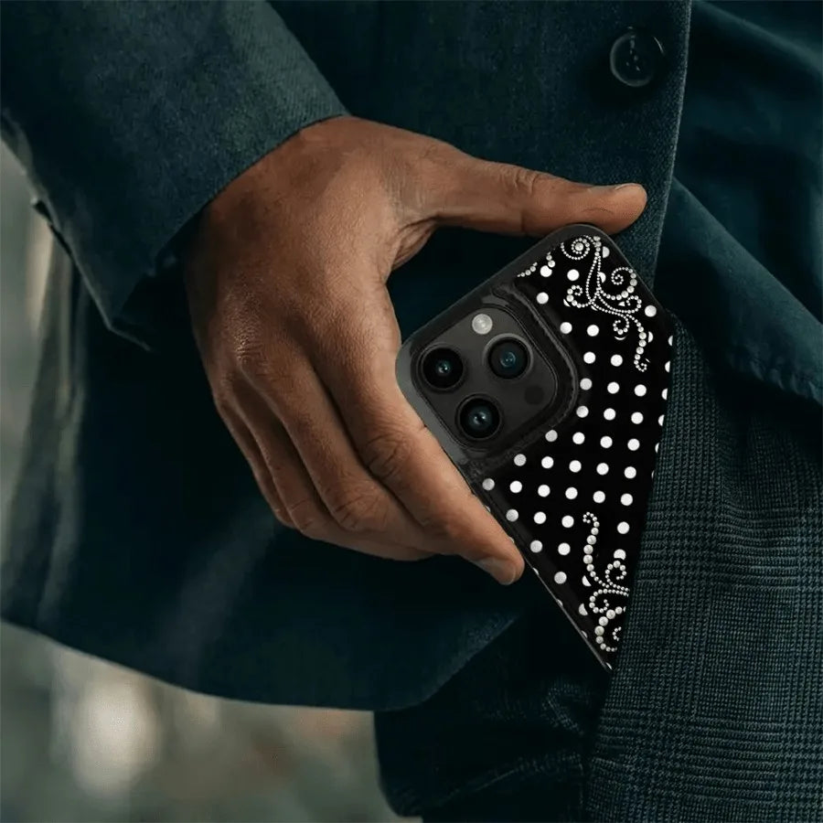 Phone Case: Pearl Polka, TPU Phone Case Features a Pattern Suitable for iPhone 16 Pro Max, 16, 15 Pro, 14 Plus, 13, 12 Series