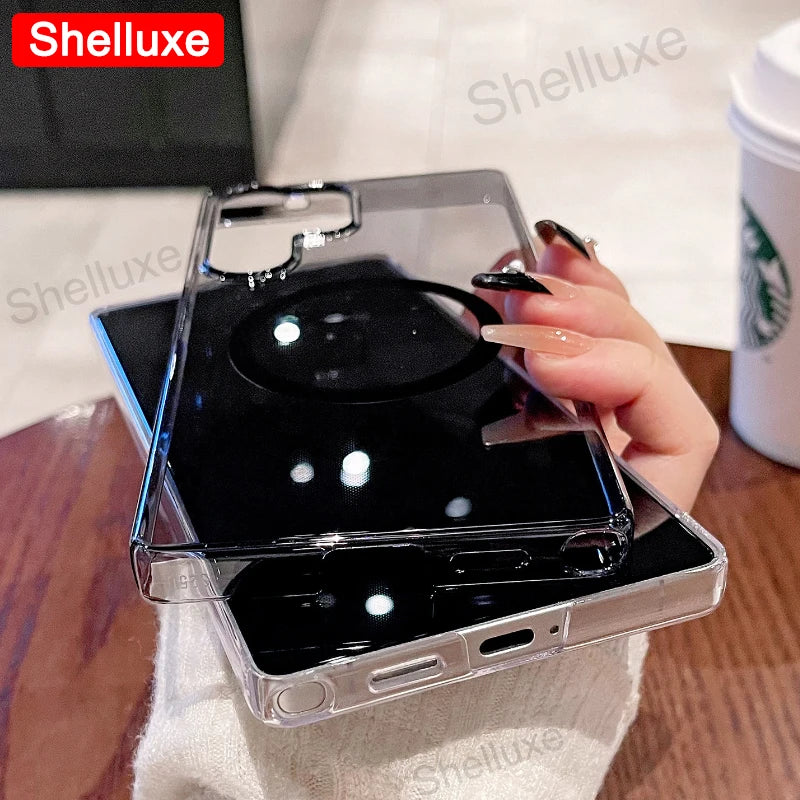 S26 Ultra Case Shelluxe Luxury Magnetic Transparent PC Hard Cover For Samsung Galaxy S26 S25 S24 Ultra S23 Plus S22 FE 5G Cases