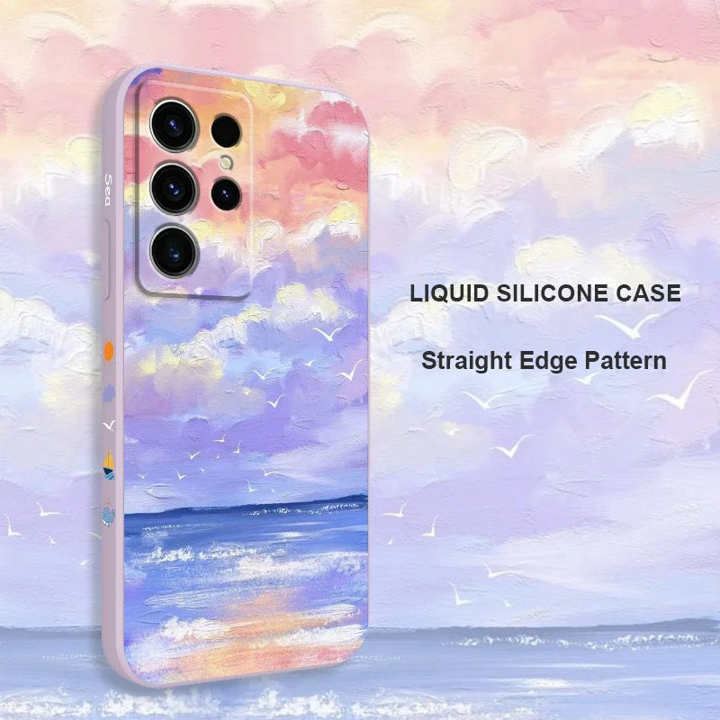 Sky Painting Phone Case For Samsung Galaxy S25FE S24 S23 S22 S21 S20 S10 S10E Ultra Plus FE Note 20 Ultra 10 Plus Cover
