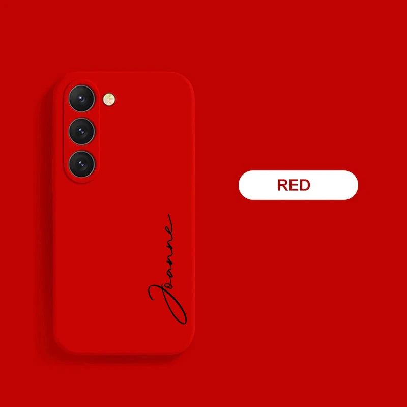 Customized Personalized Name Initials Soft Liquid Silicon DIY Case For Samsung S24 S23 S22 S21 S20FE Ultra Plus Cover For S23FE