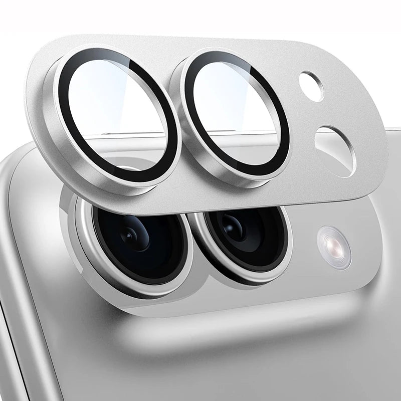 Metal Tempered Glass Camera Screen Full Protective Cover for Apple iPhone Duo Strong Adsorption Camera Lens Protector