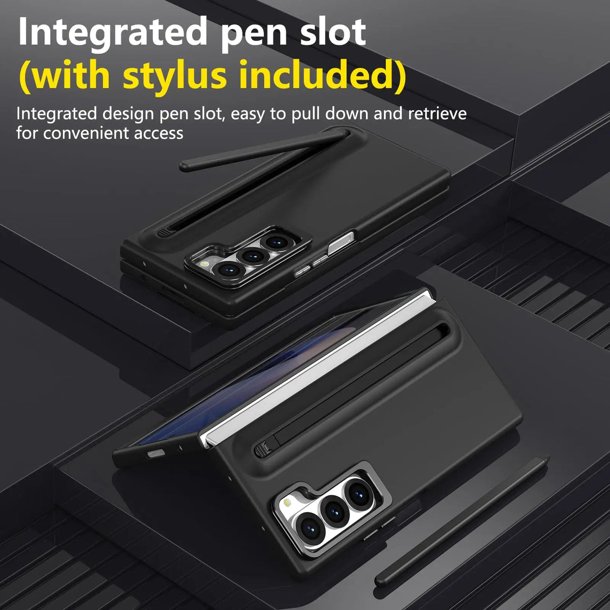Metal Lens Holder Phone Cover For Samsung Galaxy Z Fold 7 6 5 Z Fold7 Fold6 Case With Screen Glass S Pen Slot Shockproof Cases