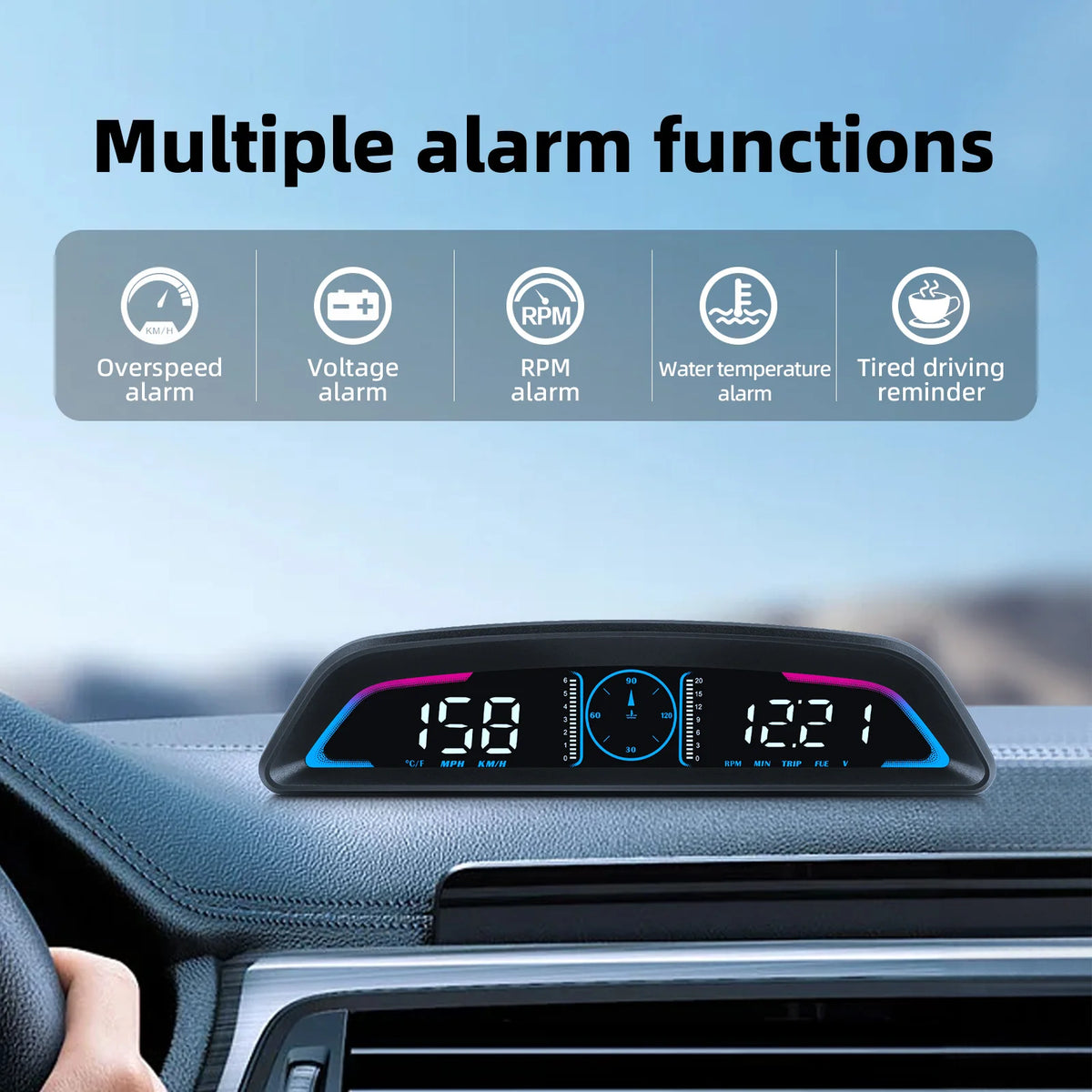 B3 Head Up Display OBD2 GPS Digtial HUD Car Gauge Speedometer Tachometer Water Temp Fuel Consumption Voltage Car Electronic