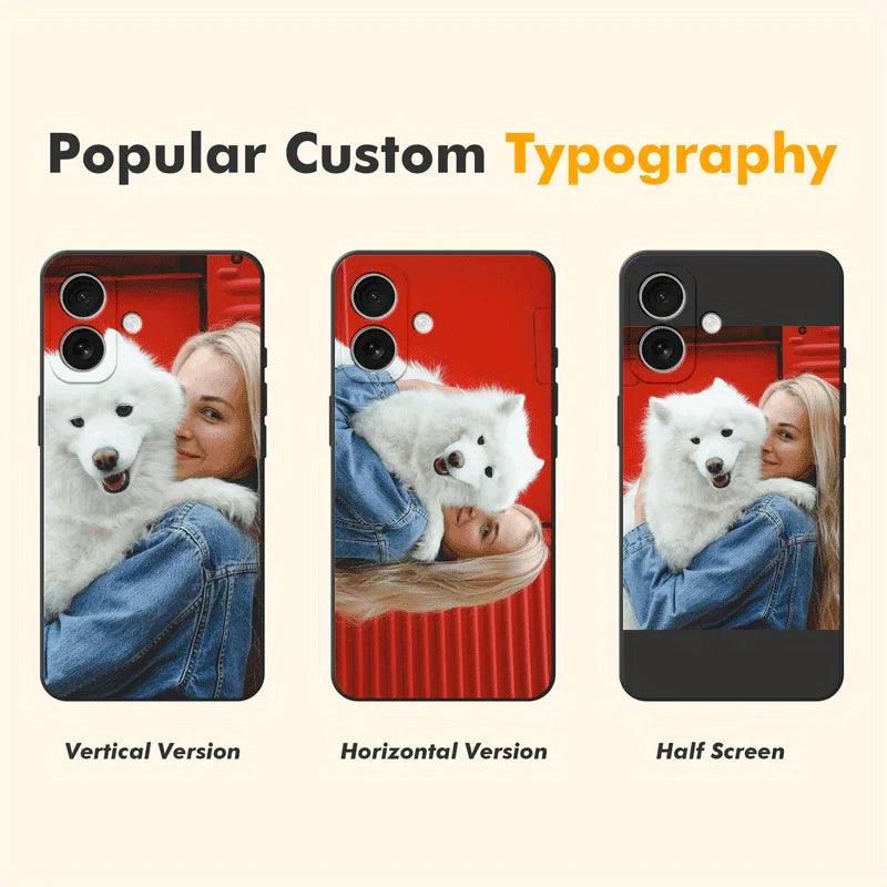 DIY Photo Customized Black Frosted Case For iPhone 16 16e 15 14 13 12 11 Pro Max Mini SE 2020 2022 XS XR 6s 7 8 Plus Back Cover