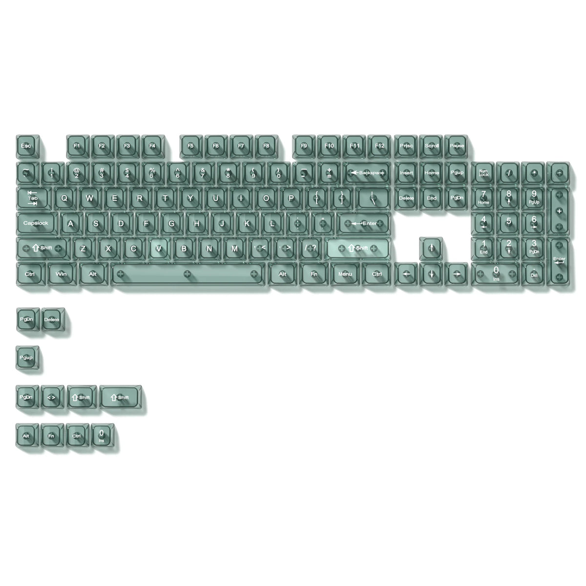 115 Keys Semi-transparent RGB Backlit PC Keycaps MDA Profile Foggy Pink UV-print Keycaps for Cherry Gateron MX Switches Keyboard