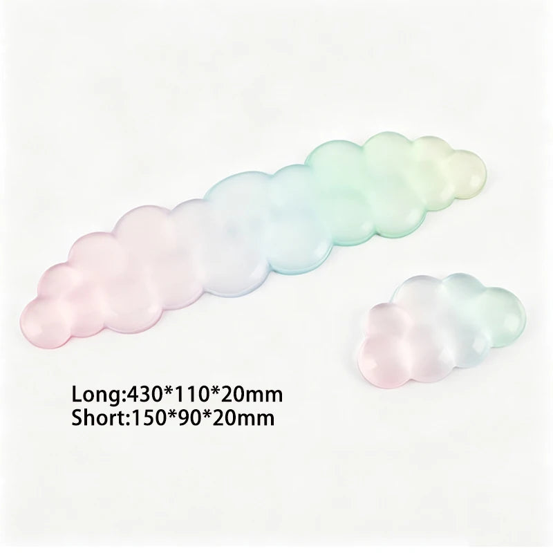 Cute Cloud Ergonomic Wrist Rest Silicone TPU Keyboard Mouse Pad Pressure Relief Comfort for Office Gaming Laptop Desktop Gift