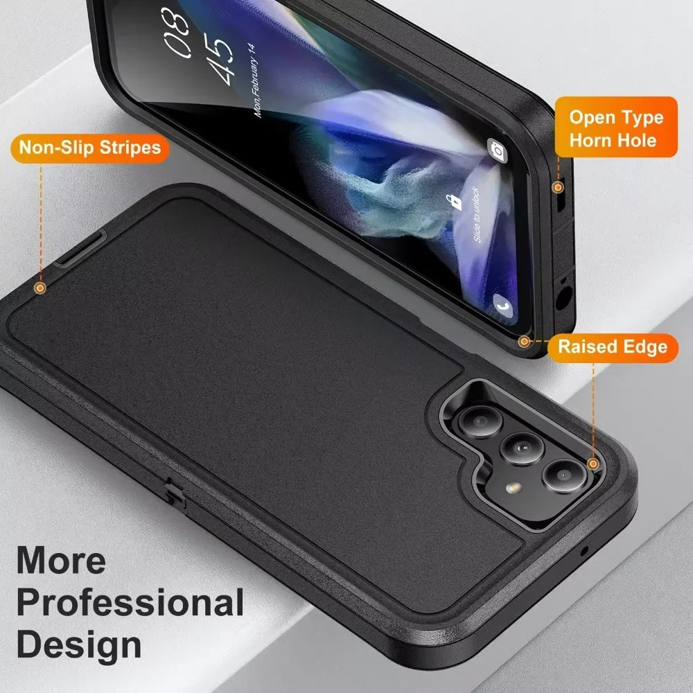 Armor Shockproof Defender Phone Case For iphone 11 12 13 14 15 16 17 18 Pro Plus Max 16E Hard PC+TPU Anti Fall Protective Cover