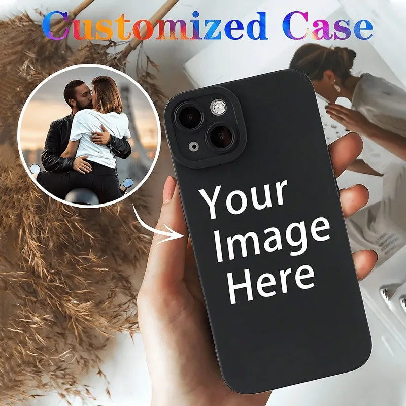 Custom Matte Case for iPhone 17 16 15 14 13 12 11 Pro Max SE XS XR 15 7 Plus 16E DIY Personalized Photo Picture Soft Cover Funda