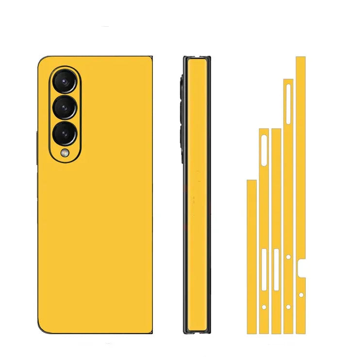 Plain Color Sticker for Samsung Galaxy Z Fold7 6 5 4 3 Back Screen Protector Hing Side Skin 3 in 1 Protective Film Fold4