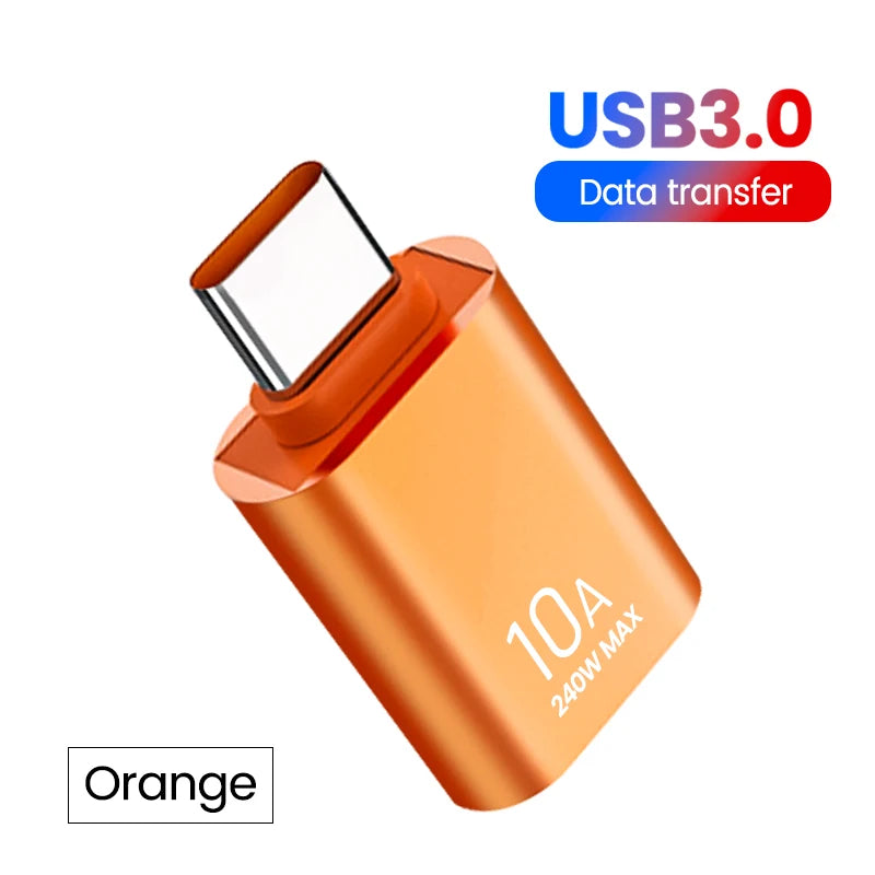 10A USB 3.0 To Type C Adapter OTG Type C Male To USB Female Converter For Laptop Xiaomi Samsung USBC Fast Charging Adaptador