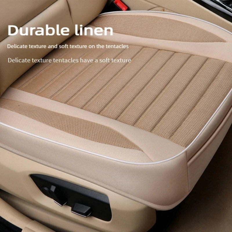 Car Seat Cover Flax Cushion Seasons Universal Breathable For Most Four-Door Sedan&SUV Ultra-Luxury Car Seat Protection