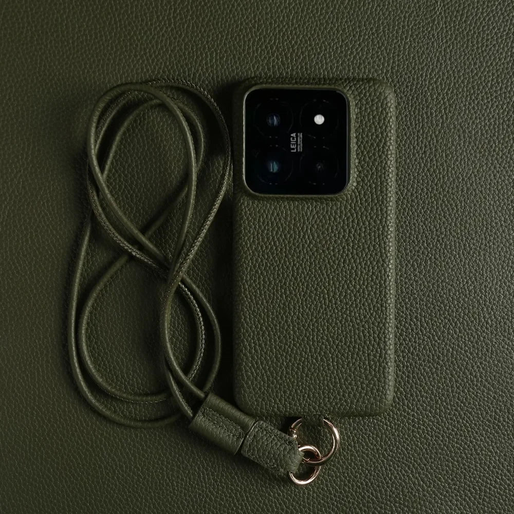 Luxury Cowhide Genuine Leather Case For iPhone 16 Pro Max 15Pro 11 13 12pro 14Pro 14 Strap Crossbody Lanyard Phone Cover Coque