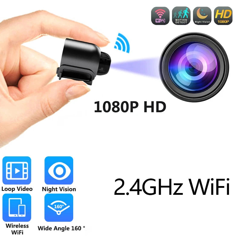 1080P HD Mini WiFi Camera Indoor Safety Security Surveillance Baby Monitor Night Vision Camcorder IP Cam Audio Video Recorder