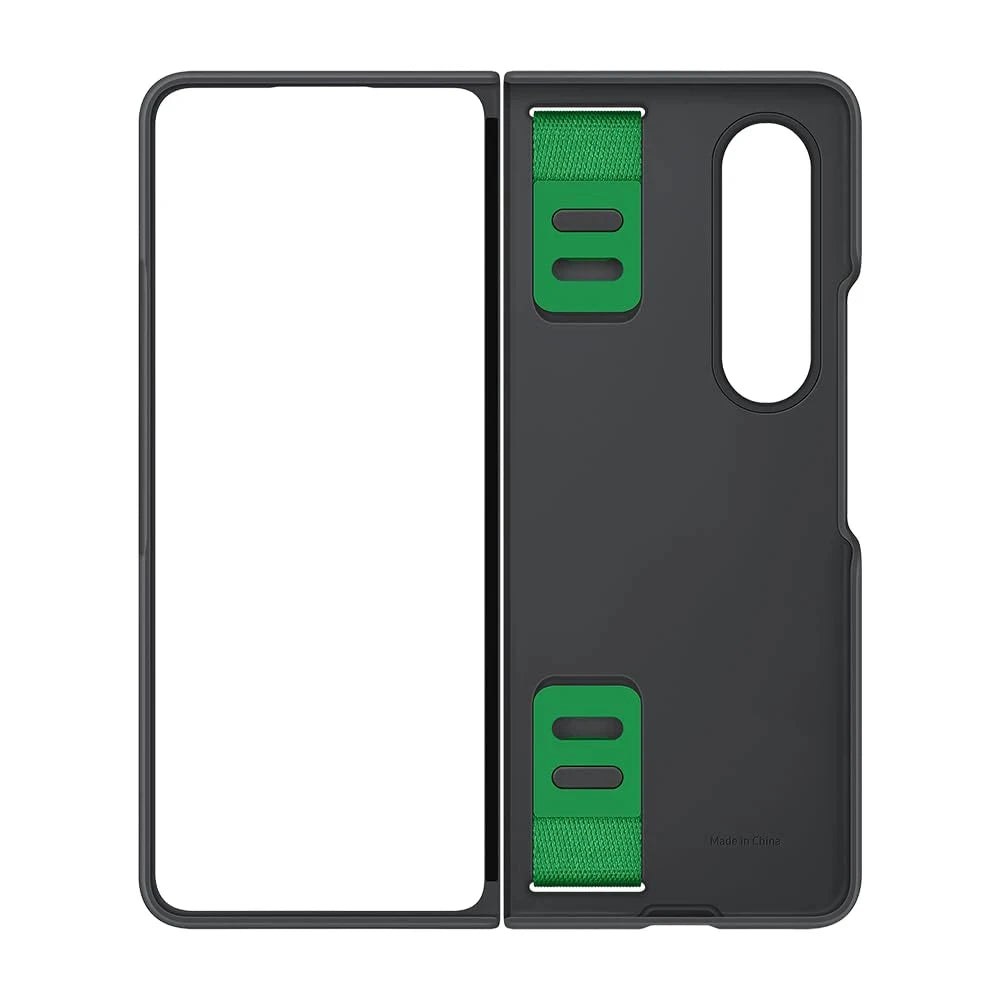 Original Liquid Silicone Case with Wrist Strap for Samsung Galaxy Z Fold4 Anti-Drop Anti-Slip Protective Cover Genuine EF-GF936