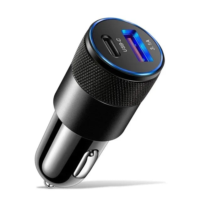 66W USB Car Charger Type C Fast Charging Phone Adapter For Xiaomi Huawei PD Phone Charger Car Adapter Socket Cigarette Lighte