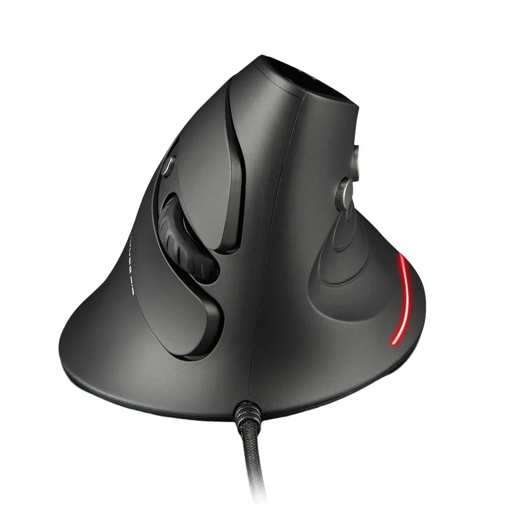 ZELOTES T-30 Vertical Optical Mouse Wired Upright Mouse USB Wired Gaming Mouse 6 Keys Ergonomic Mice with 3200 DPI for PC Laptop