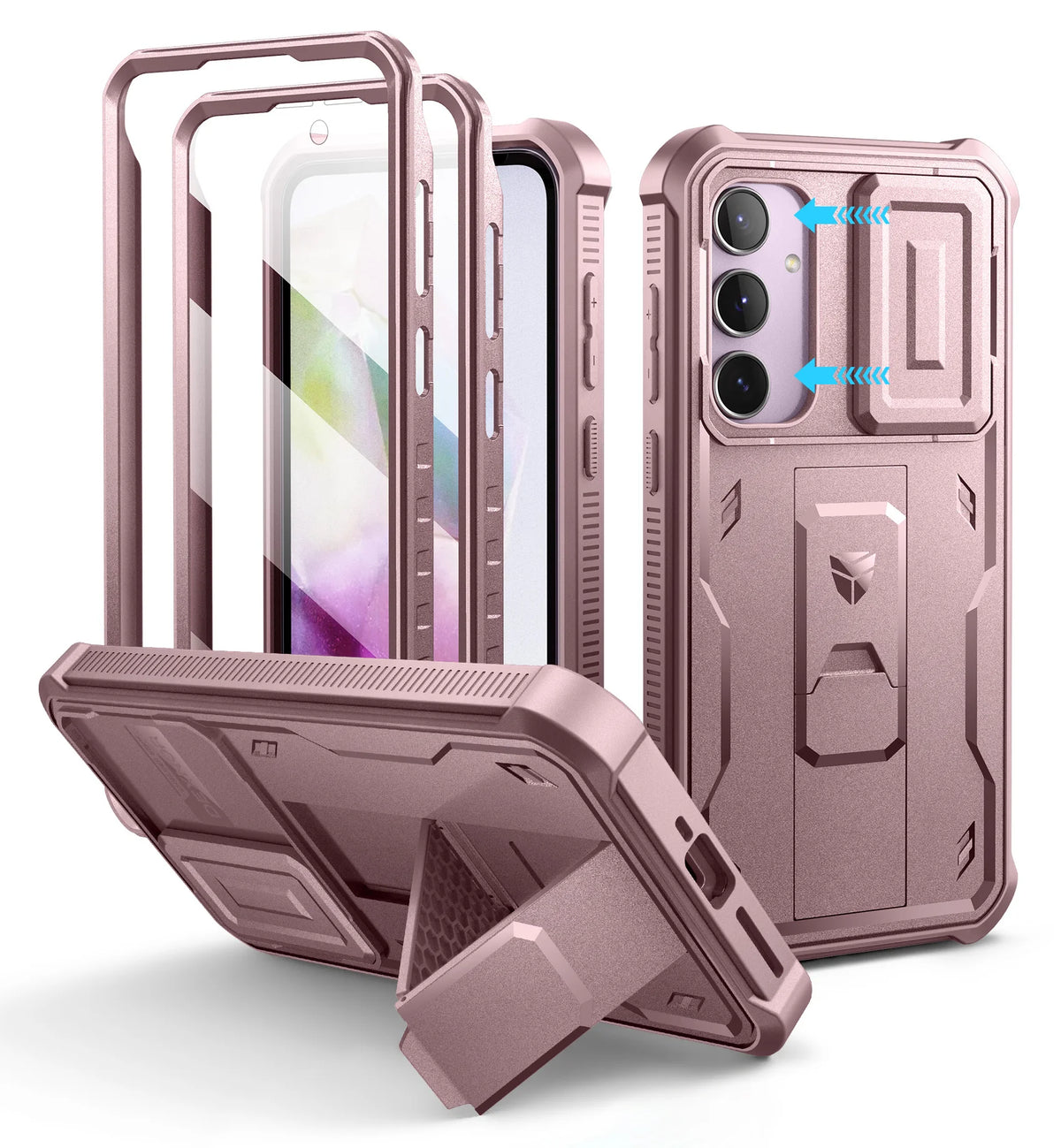 Dexnor Case For Samsung Galaxy A55 Case 6.6 inch Full Body Rugged Cover with Camera Cover & Built-in Screen Protector Kickstand