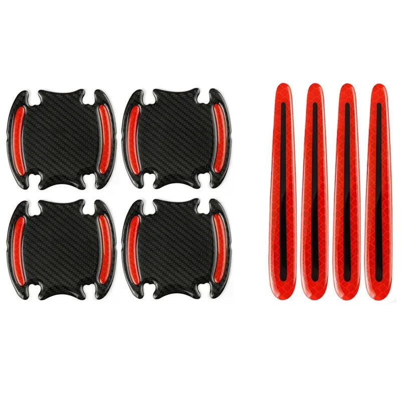 Universal Door Handle Sticker 3D Carbon Fiber Car Door Handle Paint Scratch Protector Sticker Auto Door Handle Scratch Cover
