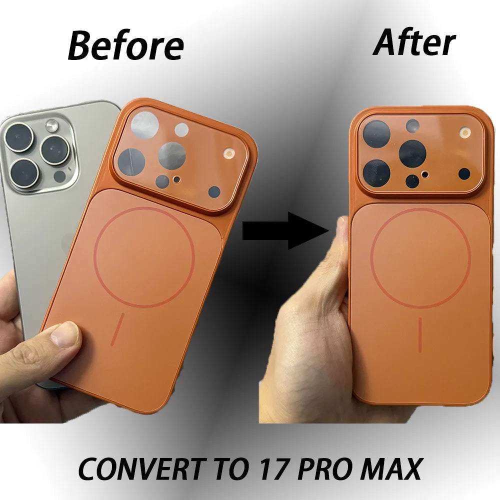 New Magnetic Shockproof Anti-fall Case For IPhone 13 14 15Pro 16 Pro Max Convert to 17 Pro Max Support MagSafe Wireless Charging