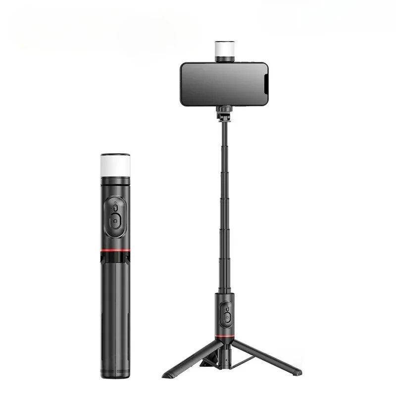 Foldable Bluetooth Selfie Stick Wireless Tripod with Shutter Monopod for iPhone 15 14 Samsung S24 S23 Live Photography Video