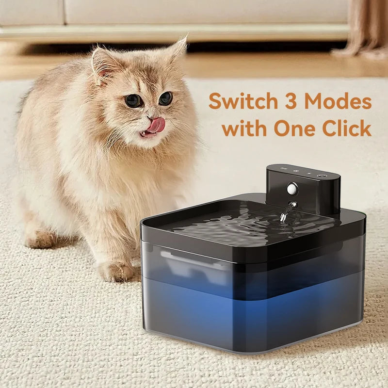 ROJECO Automatic Cat Water Fountain Wireless Pet Water Dispenser For Dog Cat 2.2L Infrared Sensor Smart Pet Drinkier Accessories