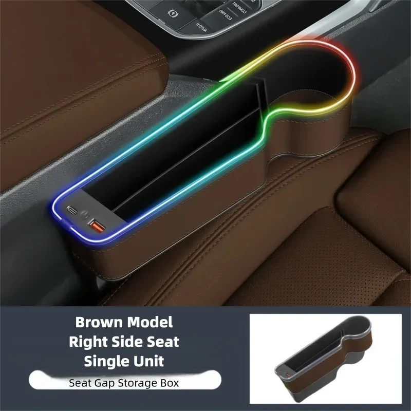 7 Color Led Car Seat Gap Filler Organizer Car Seat Pocket Gap Filler, Car Gap Organizer Storage Console Side Seat Gap Filler