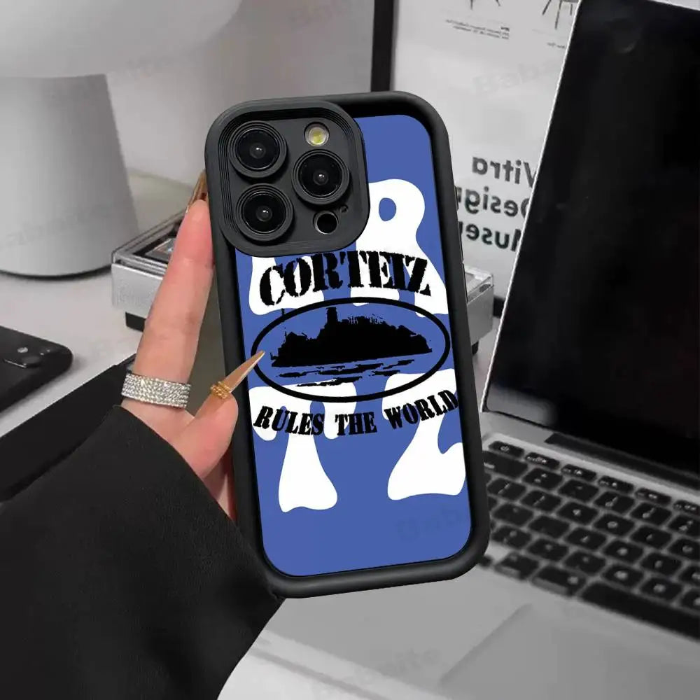 The World-C-Corteizs Phone Case iPhone 16 Plus 15 11 14 12 13 17 Pro Max Shockproof Soft Cover