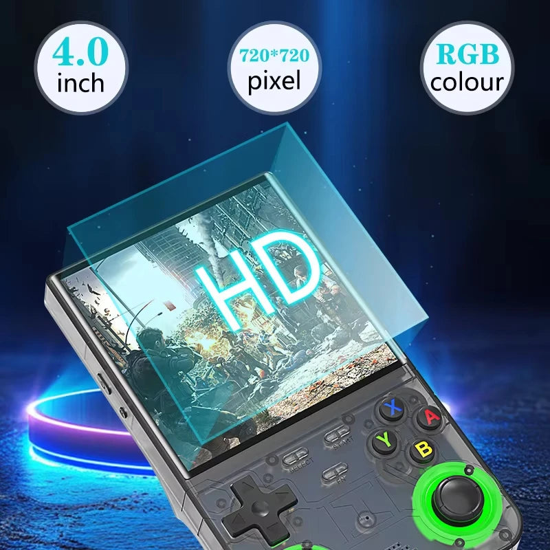 R36 Ultra New Retro Handheld Game Player 4.0" IPS Screen Emulator Hall Effect Open Source Wireless Gamepad Portable Kids Gift