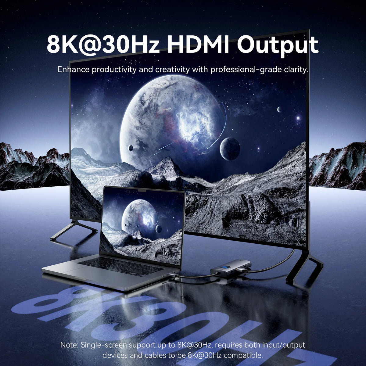 Vention 6 in 1 USB C 8K@30Hz HDMI HUB Smart Led Touch USB 3.0 Ethernet Adapter Docking Station for MacBook Lenovo HP iPad Laptop