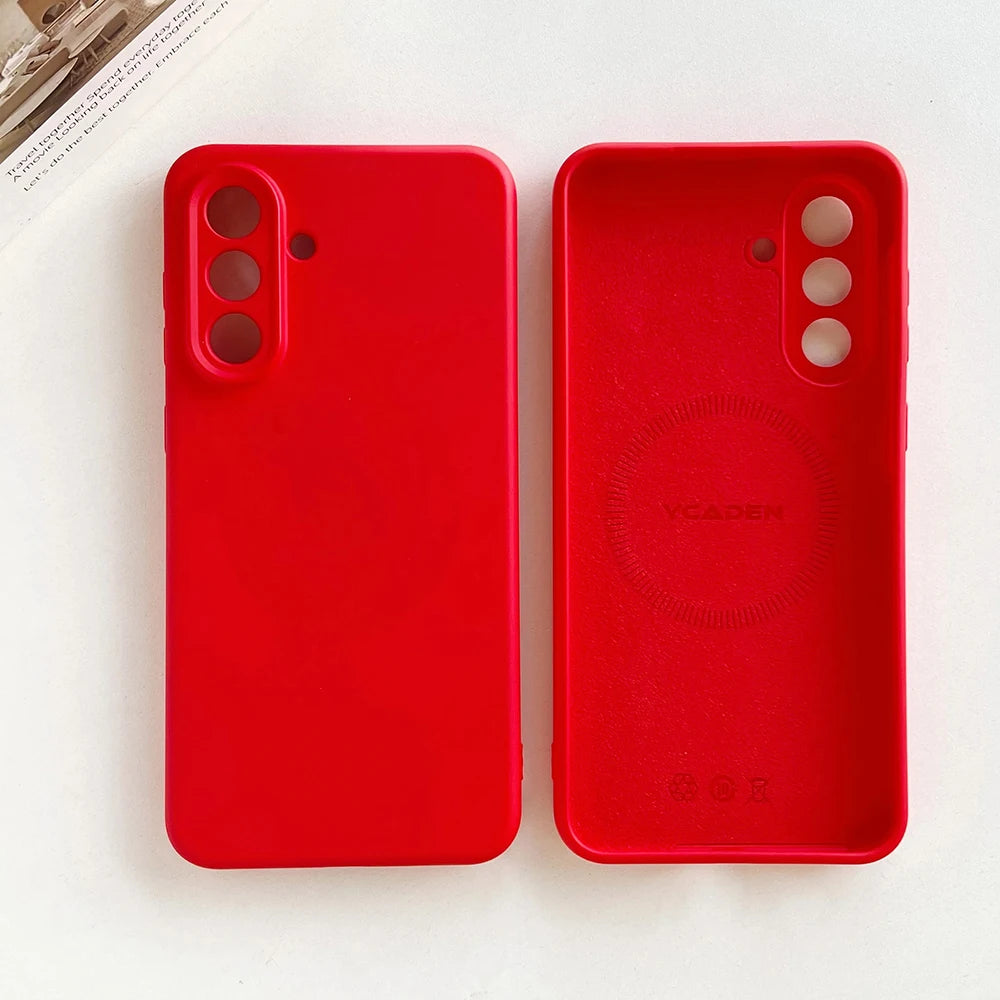 Original Liquid Silicone Magnetic Case For Samsung Galaxy S26 S25 S24 S 26 Ultra Plus S26Ultra Cases Wireless Charge Soft Cover