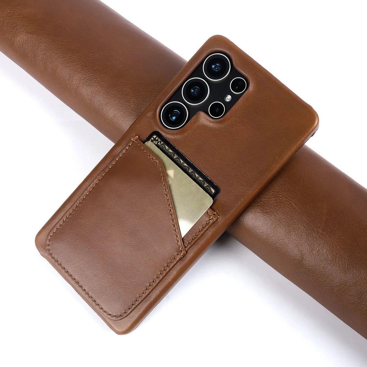 Premium Card Slot Genuine Leather Case For Samsung Galaxy S25 Ultra Cases S24 S23 S22 S21 S20 Vintage Phone Back Cover Coque