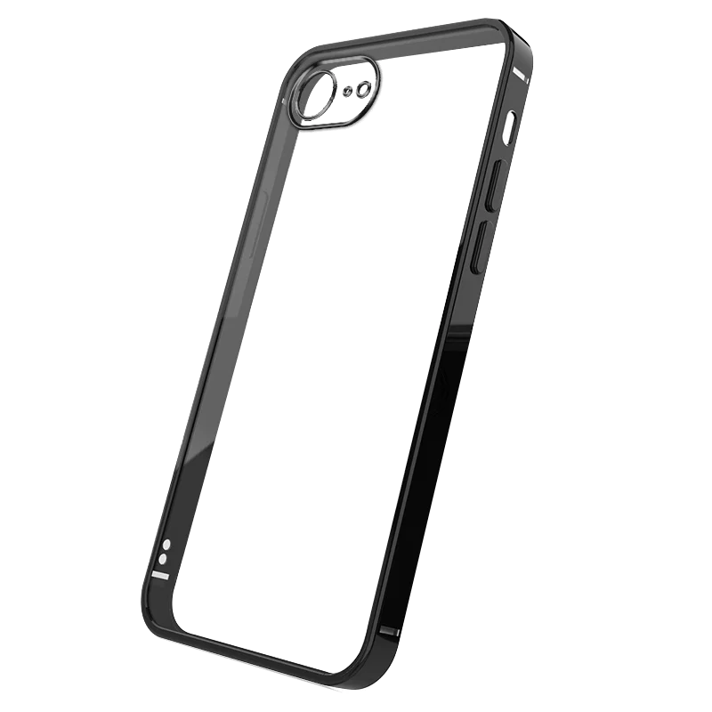 Case For IPhone 17E 16E Simple Transparent Frosted Electroplated Frame Ultra-thin Silicone Cover For 17e 16e Shockproof Funda