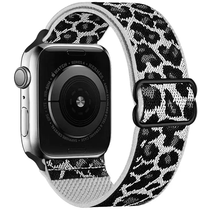 Silicone Leopard Printed Watchband for Apple Watch Ultra 2 49mm 40 42mm 44mm Bracelend Women's Leopard Print Strap IWatch Series
