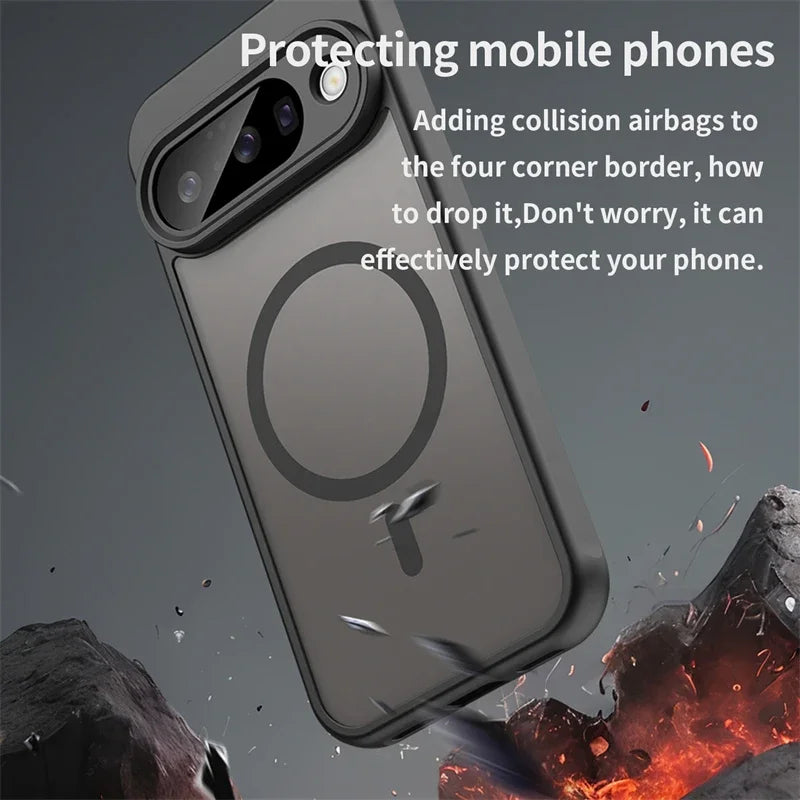 Translucent Matte Magnetic Case For Google Pixel 10 11 Pro XL 6 7 8 9 Pro XL A 11A 10A 9A 8A 7A For Magsafe Mac Safe Phone Cover