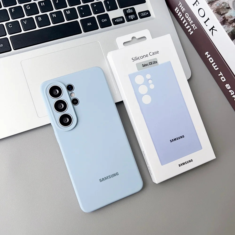 For Samsung Galaxy S26 S25 S26Plus S26Ultra Edge S24 S23 S22Ultra FE Case Soft Original Liquid Silicone Shockproof Phone Cover