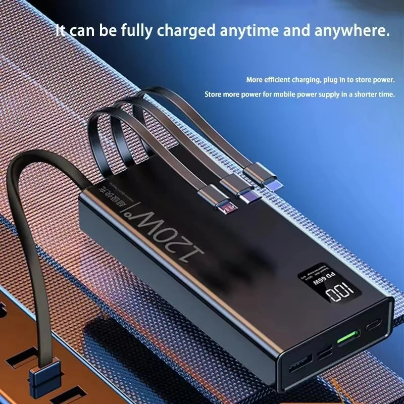 VIVO 4 in 1 Power Bank 120W 500000mAh High Capacity With Cables Super Fast Charging Portable Charger For iPhone Samsung 2026
