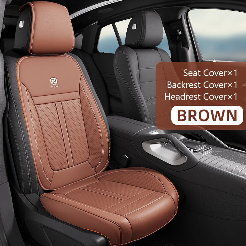 PU Leather Car Seat Cover Full Set 360°Surrounded Bottom Adjustable Back Seat Pad Waterproof Front Seat Cushion Car Accessories