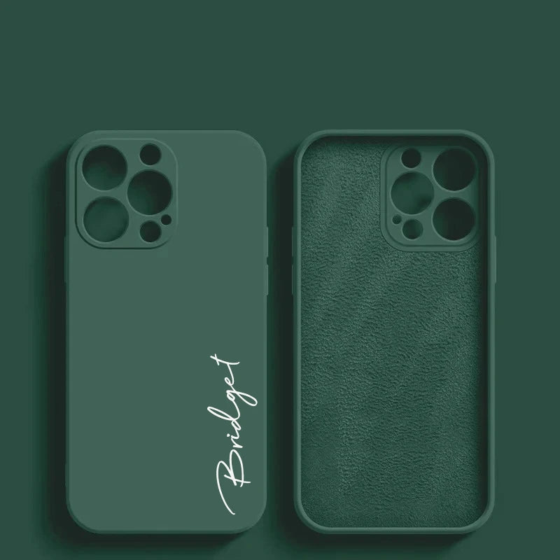 Customized Personalized Name Luxury Initials Soft Liquid Silicone DIY Case For Iphone 18 17 16 15 14 13 12 11 Pro Max Plus Cover