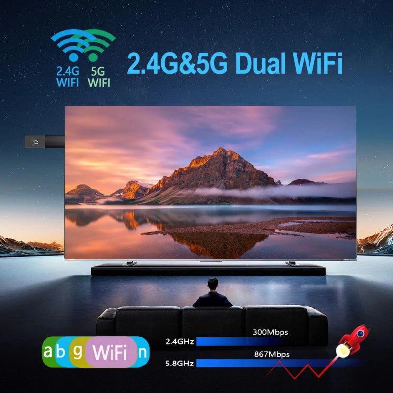 New Smart TV Stick Z1 Android 15 Support Ultra HD BT5.0 Dual 2.4/5G H313 Streaming Media Player BT 5.0 Video Decoding iptv