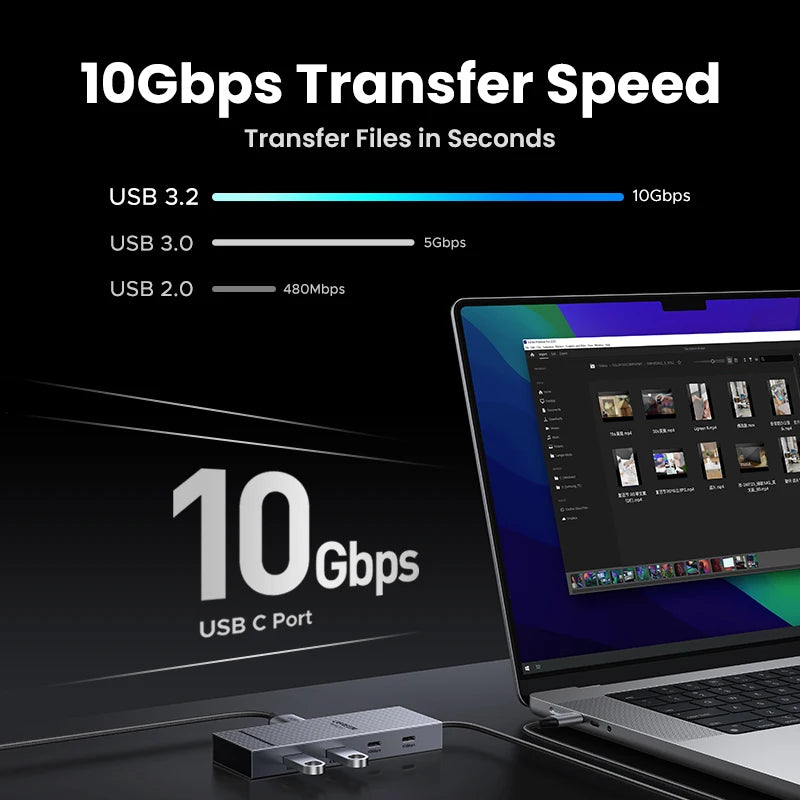 UGREEN USB C HUB Dual HDMI 7-in-1 Type-C to 4K60Hz 2HDMI 10Gbps USB-A&C Ports PD100W for MacBookPro Laptop USB Splitter Docking